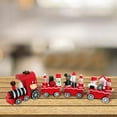 thumbnail image 2 of HCTSHG Home Decor Santa Ornament Christmas Wooden Train, Mini 4- Section Train Toy with Snowman and Train Rail Model Toy Set for Kids Christmas Party Decoration, 2 of 8