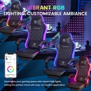 GTRACING RGB Ergonomic Gaming Chair with Massage, LED Lights, Footrest, Lumbar Support, Black