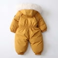 thumbnail image 3 of Adorable Little Explorer Kids' Snow Suit Thickened one-piece design for windproof warmth Keeps your little one fearless in snow and wind,120,Yellow, 3 of 16