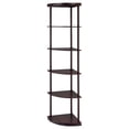 thumbnail image 4 of Bonwick 72-inch 5-shelf Corner Bookshelf Cappuccino, 4 of 10