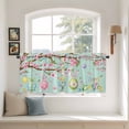 thumbnail image 3 of Easter Eggs Tier Curtains, Spring Watercolor Bunny Flower Green Light Filtering Kitchen Curtains, 2Pcs Rod Pocket Half Window Treatments Panels for Sink Cafe Cabinet Camper 27.5x36 Inches, 3 of 9