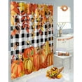 thumbnail image 5 of Shower Curtain, Thanksgiving Orange Pumpkin Waterproof Shower Curtain Set with Hooks for Bathroom Showers,Stalls and Bathtubs,36x72In Black White Buffalo Plaid, 5 of 7