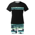 thumbnail image 5 of VBTAPA Men's 2 Piece Outfits Hawaiian Tropical Graphic T Shirt and Shorts Set Summer Beach Vacation Sets with Pockets Sales of Today Black S, 5 of 6