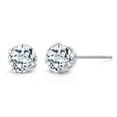 thumbnail image 3 of Gem Stone King 925 Sterling Silver 4MM Red Garnet (0.59 Cttw) and White Topaz (0.63 Cttw) Stud Earrings for Women Men Set of 2 | Fine Jewelry Gifts for Women Mom Wife Her, 3 of 5