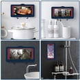 thumbnail image 5 of Soporte para teléfono de ducha impermeable, soporte para teléfono móvil de pared, estante de baño con ganchos, azul, 5 of 5