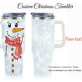 thumbnail image 5 of Custom Snowman Christmas Tumbler - Personalized Name 40 Oz Tumbler with Handle Straw Lid,Stainless Steel Insulated Travel Tumbler Xmas Coffee Cup Mug Holiday Gifts for Women Men Kid Boy Girl, 5 of 6