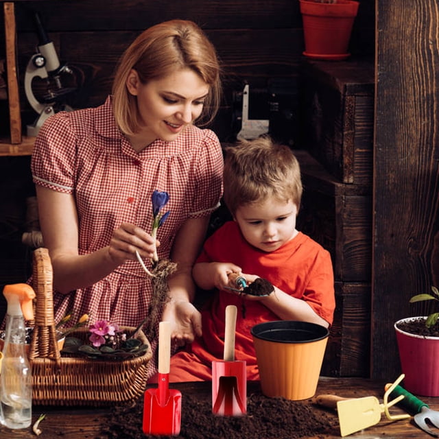Herramientas de bricolaje para plantas de exterior, juego de 5 miniherramientas de jardinería para niños, kit de herramientas de plantación de jardín ultra sensible