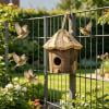 Wooden Bird House Hanging Breeding Box Solid Wood Bird Nest with Cleaning Door Rustic Bird Shelter for Finches Sparrows Courtyard Garden Balcony Tree Decoration