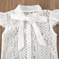 thumbnail image 4 of 2Pcs Kids Baby Girl Clothes Set Ruffles Sleeve Pageant Lace T-shirt Top Ruffles Skirt, 4 of 5