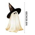 thumbnail image 6 of Halloween Wizard Ghost Light Up Decoration, Outdoor Spooky Stand Up Ghost with Witch Hat Warm Glowing Ornament, for Front Door Entrance Home Yard Garden Party Layout Display, 6 of 6