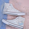 thumbnail image 2 of 2024 zapatos blancos de verano y otoño nuevo estilo jade canela perro zapatos de lona de caña alta para niñas y niñas corazón ins graffiti versión coreana tendencia versátil, 2 of 5