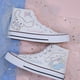 thumbnail image 2 of 2024 zapatos blancos de verano y otoño nuevo estilo jade canela perro zapatos de lona de caña alta para niñas y niñas corazón ins graffiti versión coreana tendencia versátil, 2 of 5
