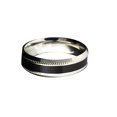 thumbnail image 2 of Banda de Acero Inoxidable Fernando Con Anillo De Confort Con Tira Negra Talla 10, 2 of 6