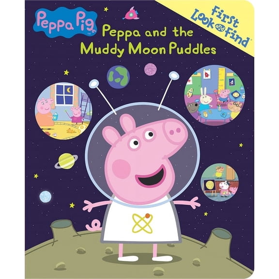 Peppa Pig: Peppa and the Muddy Moon Puddles First Look and Find, (Board Book)