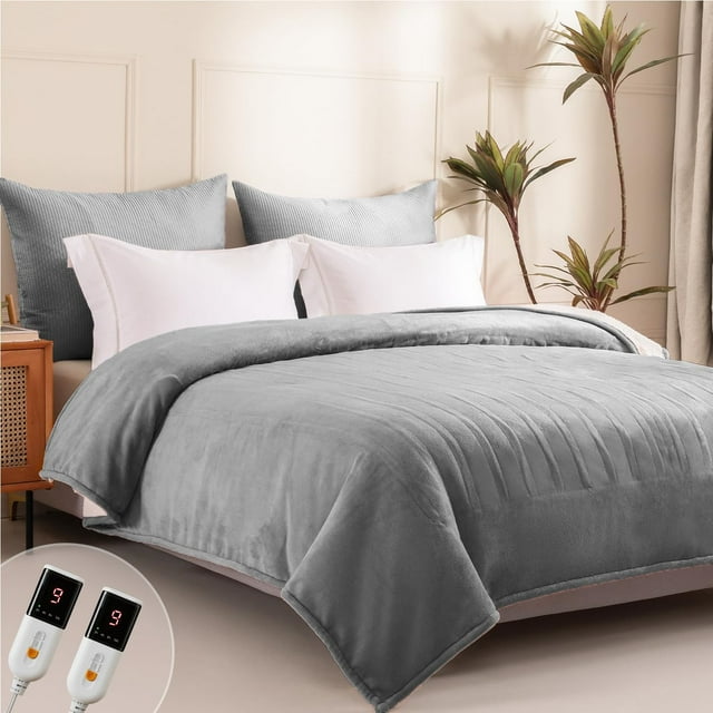 Heated Blanket Electric Throw 50” x 60” -Heated Throw Blanket with 5 Heating Levels & 3 Hours Auto Off Machine Washable Over-Heat Protect(Racoon)