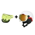 thumbnail image 1 of EnzoDate Esquí Cascos de Nieve con Gafas Integradas Escudo 2 en 1 Casco de Snowboard Máscara Desmontable Lente de Mejora Luz Amarilla Intercambiable, 1 of 5