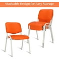 thumbnail image 4 of VINGLI Orange Waiting Room Chairs, 5-Pack PU Church Chairs Conference Room Chairs Stackable Chairs, Office Guest Chairs & Reception Chairs Stacking Chairs for Meeting,Office Lobby, Simple&Space-saving, 4 of 9