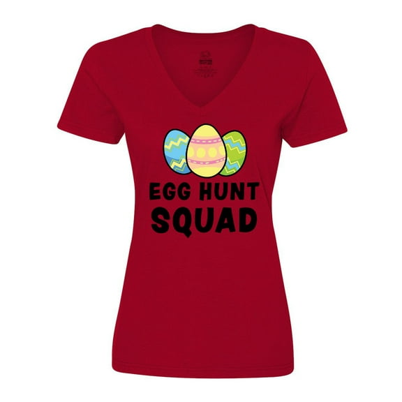 Inktastic Egg Hunt Squad with Easter Eggs Women's V-Neck T-Shirt