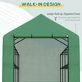 thumbnail image 4 of Planters For Outdoor Plants, Walk-in Greenhouse for Outdoors with Roll-up Zipper Door, 18 Shelves, PE Cover, Small & Portable Build, Heavy Duty Humidity Seal, 95.25" x 70.75" x 82.75", Green, 4 of 9