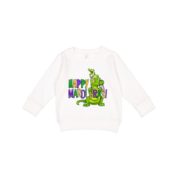Inktastic Happy Mardi Gras Big and Little Alligators with Beads Toddler Sweatshirt