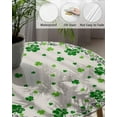 thumbnail image 3 of St. Patrick''s Day Green Lucky Clover Fitted Tablecloth for Round Table,Shamrock Leaves Table Cover with Elastic Edge Waterproof Table Cloth,Retro Linen Circle Table Covers for Kitchen Indoor 36-44in, 3 of 6
