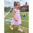 thumbnail image 5 of BemeyourBBs Toddler Baby Girl Back to School Dress KidsKindergarten Outfits Little Baby Girl Gingham Plaid Summer Dress Flying Sleeve Stationery Apple Embroidered Doll Collar Casual A Line Dress, 5 of 9