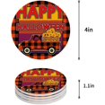 thumbnail image 1 of ZHANZZK Rustic Orange Black Halloween Truck Farmhouse Style Set of 4 Round Coaster for Drinks, Absorbent Ceramic Stone Coasters Cup Mat with Cork Base for Home Kitchen Room Coffee Table Bar Decor, 1 of 5
