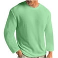 thumbnail image 2 of VBTAPA Men's Long Sleeve Knitted T-shirt Soft Comfortable Long Sleeve Crewneck Pullover Tops Solid Undershirt Lightweight Base Layers Thermal Underwear Deal of The Day Prime Today Green XXXXL, 2 of 7