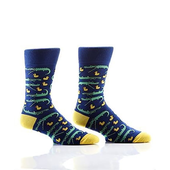 Yo Sox Men's Crew Sock, Alligators and Ducks Fits Shoe Size 7-12.