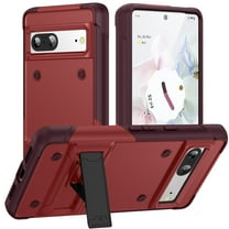 ELEHOLD Rugged Case for Google Pixel 7A,Hybrid Military Grade Drop Protection Built-in Hidden Kickstand Shockproof Armor Cover for Google Pixel 7a 6.1",Red