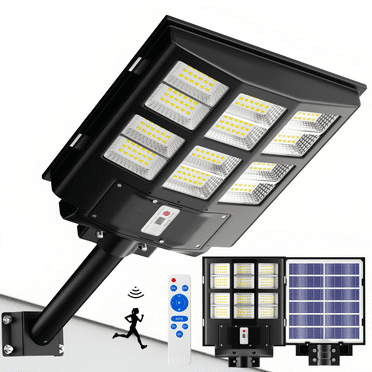 Gefolly Street Solar Lights with Sensor Remote Control IP67 for Outdoor Flood Security Pole Lamps