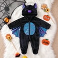 thumbnail image 5 of CUZIBR Baby Girls Halloween Costume Boys Fuzzy Bat Onesie Animal Romper Jumpsuit Hooded Zip Up Long Sleeve Eye-Catching Trick or Treat Clothes,Black,6-9 Months, 5 of 8