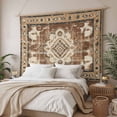 thumbnail image 3 of Brown Boho Tapestry for Bedroom Wall Hanging Tapestry, Retro Western Rustic Ethnic Tribal Patterns Ceiling Backdrop Tapestries Poster Blanket Wall Decor for Teens Room Living Room Dorm 39" x 59", 3 of 8