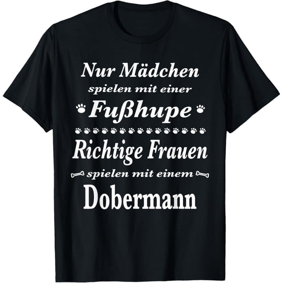 Dobermann T-Shirts - Doberman Dog - Doberman - Foot Horn T-Shirt men and women can wear, black, white, gifts