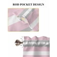 thumbnail image 7 of Pink Grey Stripe Half Window Curtains 24 Inches Long, Farmhouse Modern Art Striped Window Treatment Curtain Drapes, Short Curtains Tiers for Kitchen Over Sink, 27.5"x24", 2 Panels, 7 of 7