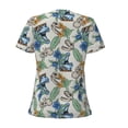thumbnail image 3 of Uemuo Dinosaurs And Leaves Drawing Women's Deep V-Neck Low Cut Tops - Casual Loose Fit with Stainless Steel Loop, Soft, Breathable, Perfect for Office, Travel, and Daily Wear-X-Large, 3 of 5
