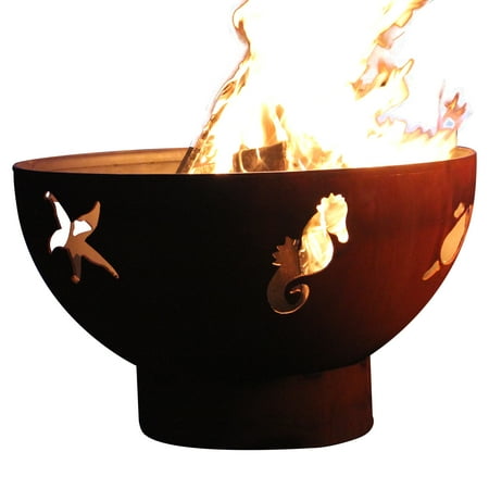 Sea Creatures Wood Burning Fire Pit Bowl Outdoor Patio Furniture