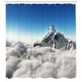thumbnail image 3 of Ambesonne White Blue Shower Curtain, Mountain Sunny Sky, 69"Wx70"L, White Blue, 3 of 3