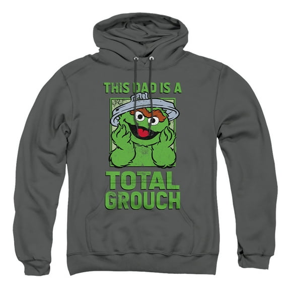 Sesame Street Father's Day Total Grouch Dad Adult Pull-Over Hoodie, Charcoal, Medium