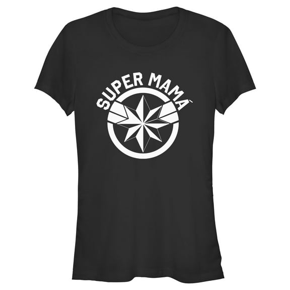 Junior's Marvel Super Mama Graphic Tee Black Small