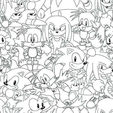 RoomMates Sonic The Hedgehog Line Art Peel and Stick Wallpaper RoomMates Sonic The Hedgehog Line Art Peel and Stick Wallpaper
