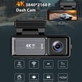 thumbnail image 4 of 4K Dash Cam with Front and Rear Camera, Free 64GB Card, Dashcam WiFi/App Control Car Camera Dash Cam with Reversing Camera, 170° Wide Angle Lens, Loop Recording, Parking Monitoring (WiFi+GPS+32GB), 4 of 7