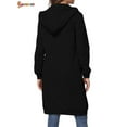 thumbnail image 2 of Spencer Women's Plus Size Long Fleece Hooded Coat Winter Warm Casual Pockets Jacket Zip Up Hoodies Sweatshirt Parka Overcoat "XL, Black", 2 of 6