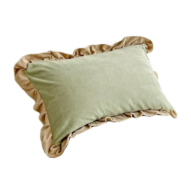 Lotus Hoja Borde Otoño E Invierno Grueso Leche Flanela Funda de Almohada para la Calidez