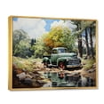 thumbnail image 2 of Designart "Pickup Truck Calm Lakeside II" Transportation Floater Framed Wall Art Living Room, 2 of 7