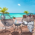 thumbnail image 5 of Patio 3 Piece Outdoor Acapulco Conversation Bistro Chair Set for Patio Garden Porch Includes (Grey), 5 of 5