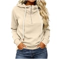 thumbnail image 2 of IUYRTFE Women's Zip Up Hooded Sweatshirt Long Sleeve Casual Sporty Jacket with Pockets, 2 of 7