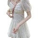 thumbnail image 4 of Vestido floral,Vestido floral Vestido corto floral de verano Vestido floral de manga corta Eficiencia maximizada, 4 of 8