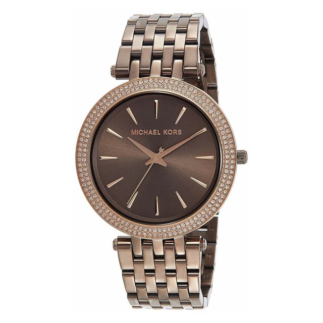 Michael Kors MK3416 Darci Sable plateado acero inoxidable cristal pavimentado bisel reloj para mujer Michael Kors MK3416