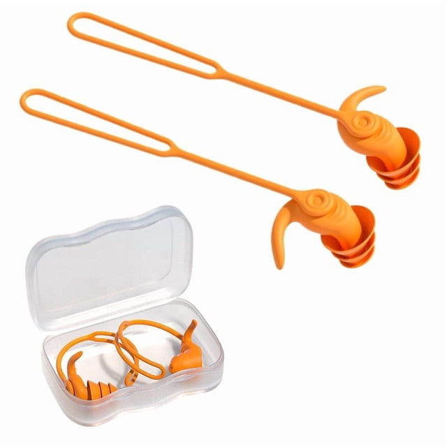 Anti-lost Rope Waterproof Swimming Earplugs Swimming Accessory Reusable Anti-lost Swimming Earplugs Soft Silicone With Storage Box Noise Reduction Silicone Ear Plugs For Swimming